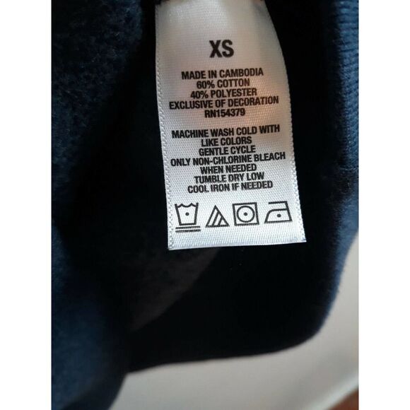 Aeropostale Hooded Fleece Jacket Womens XS Blue Kangaroo Pocket Pullover Logo - Picture 7 of 8